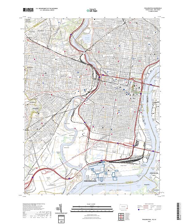 Philadelphia topographic map thumbnail