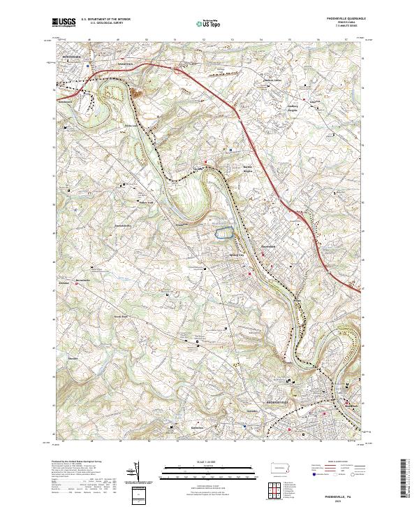 Phoenixville topographic map thumbnail