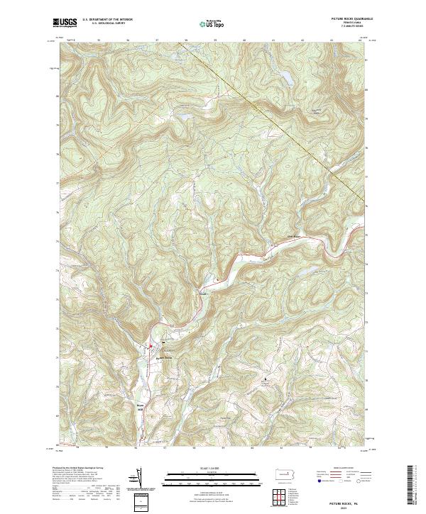 Picture Rocks topographic map thumbnail
