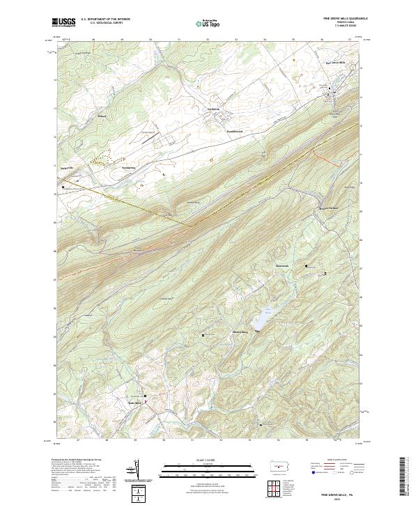 Pine Grove Mills topographic map thumbnail