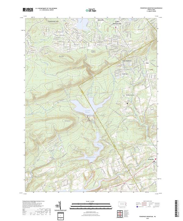 Pohopoco Mountain topographic map thumbnail