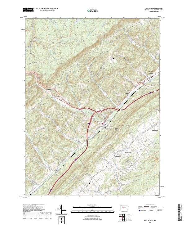 Port Matilda topographic map thumbnail