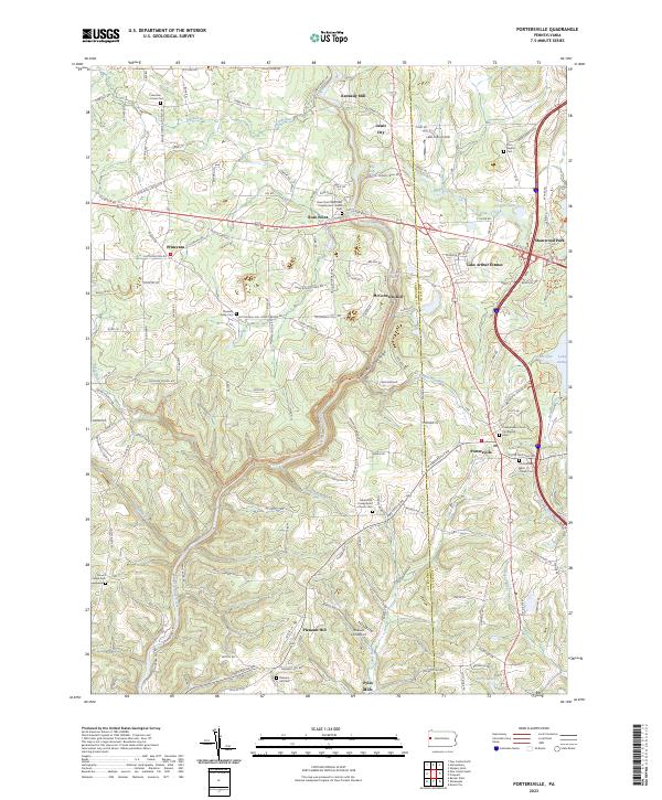 Portersville topographic map thumbnail