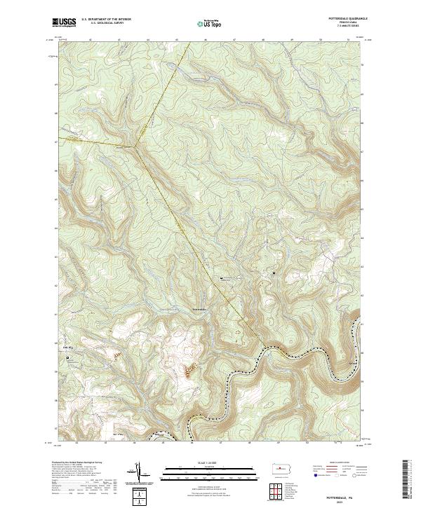 Pottersdale topographic map thumbnail