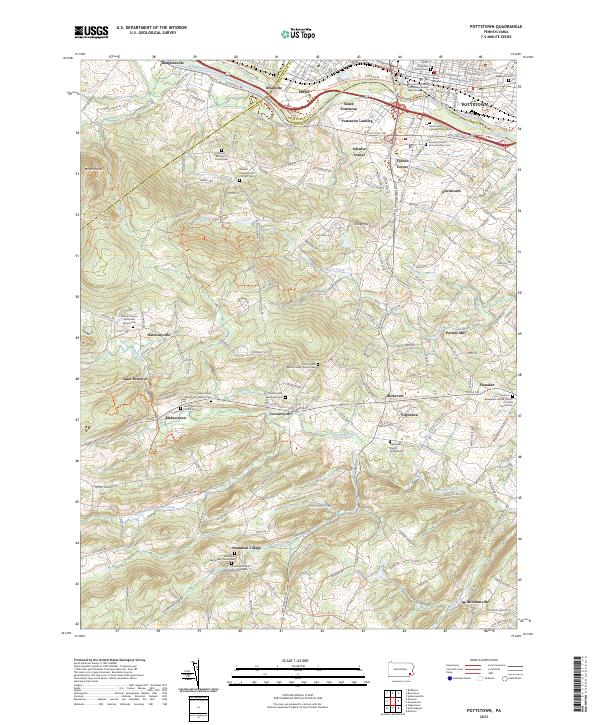 Pottstown topographic map thumbnail