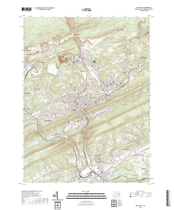 Pottsville topographic map thumbnail