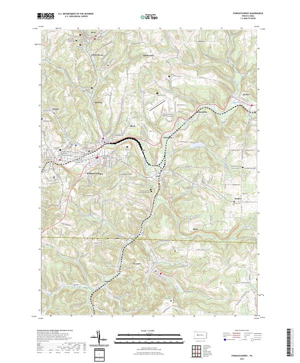 Punxsutawney topographic map thumbnail