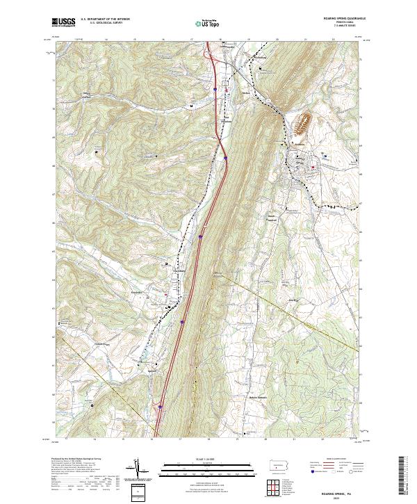Roaring Spring topographic map thumbnail