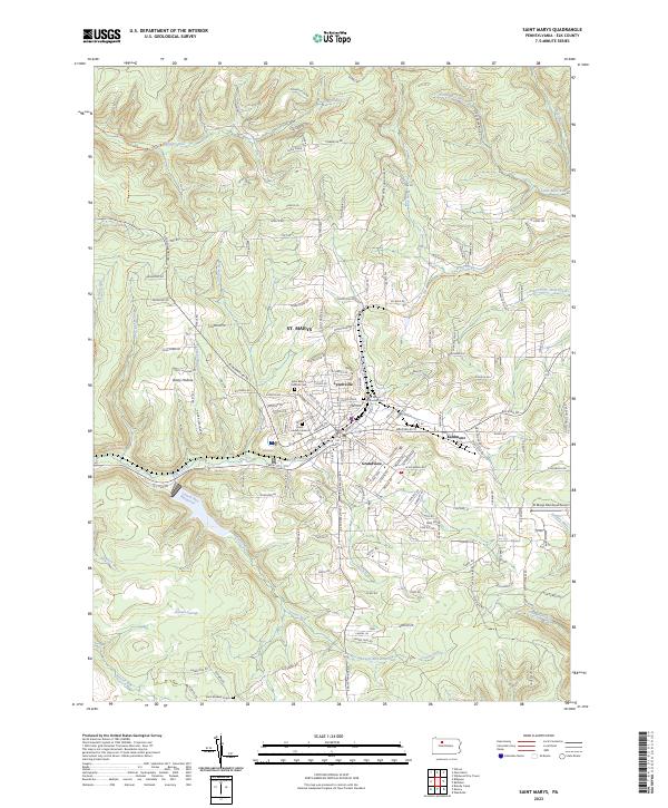 Saint Marys topographic map thumbnail