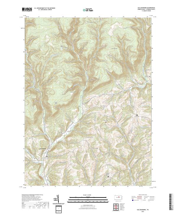 Salladasburg topographic map thumbnail