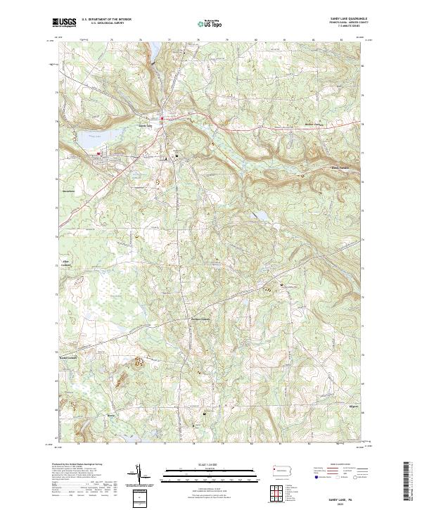 Sandy Lake topographic map thumbnail