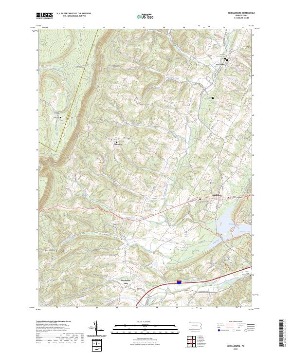 Schellsburg topographic map thumbnail