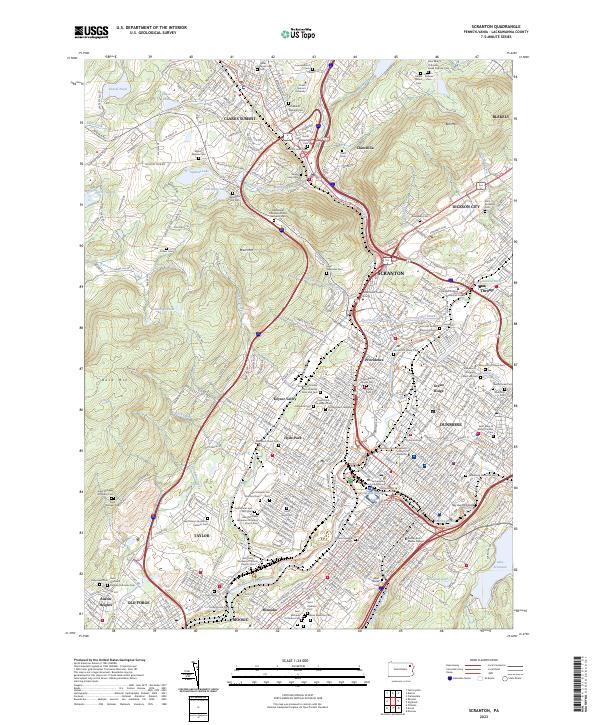 Scranton topographic map thumbnail