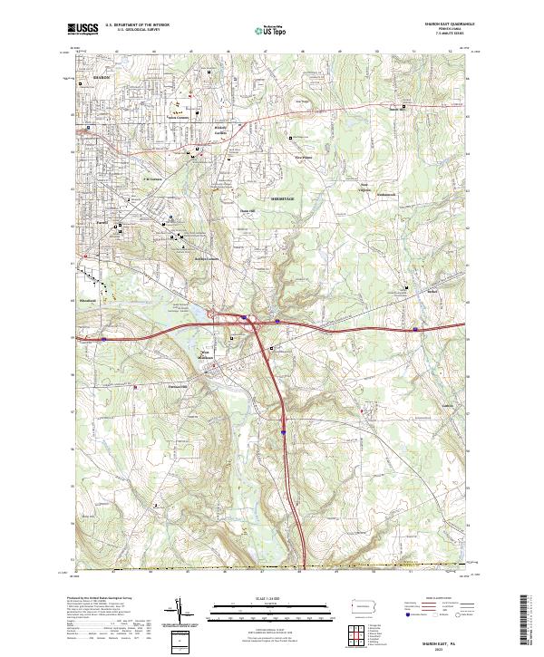 Sharon East topographic map thumbnail