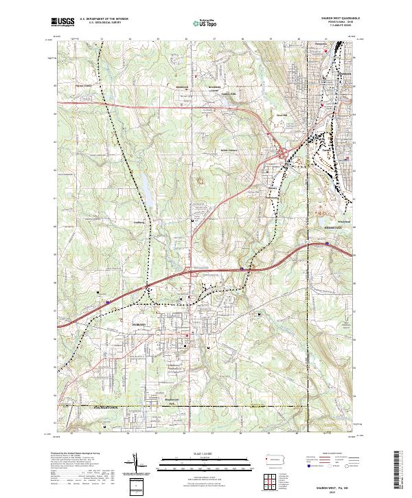 Sharon West topographic map thumbnail