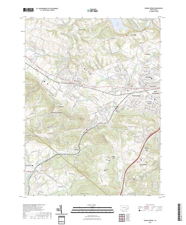 Sinking Spring topographic map thumbnail