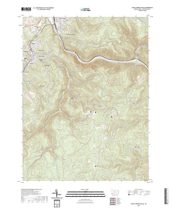 South Connellsville topographic map thumbnail