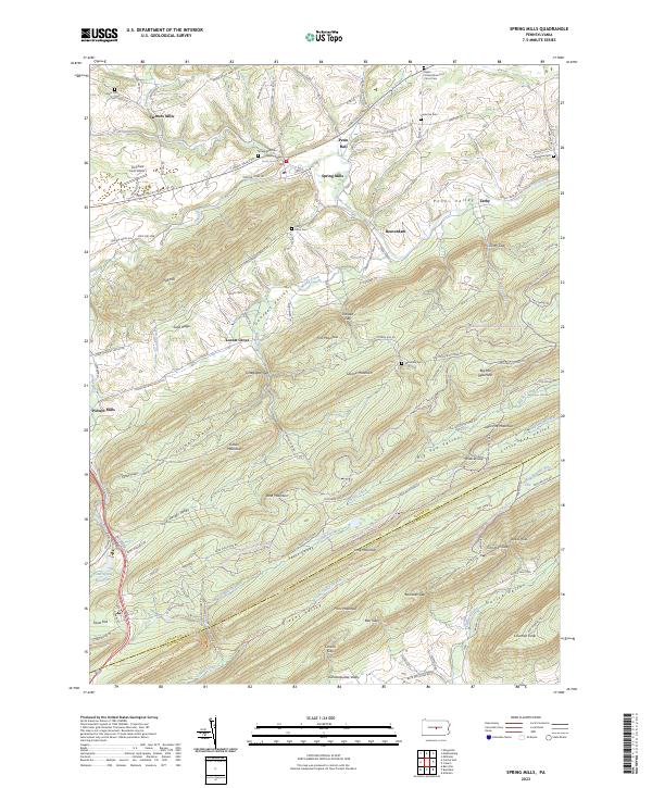 Spring Mills topographic map thumbnail