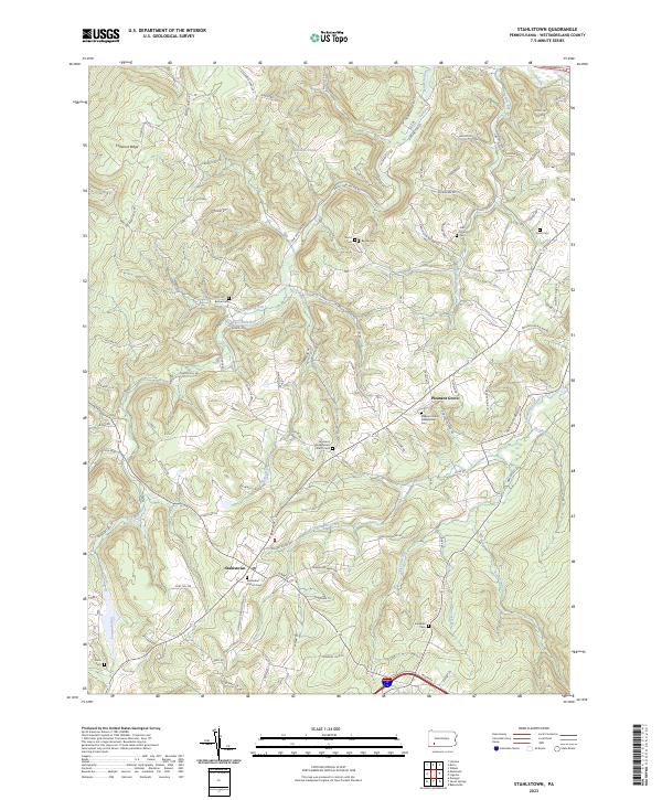 Stahlstown topographic map thumbnail