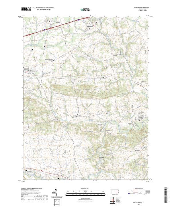 Strausstown topographic map thumbnail