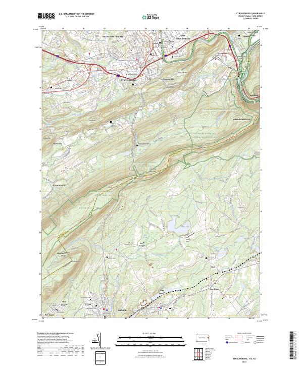 Stroudsburg topographic map thumbnail