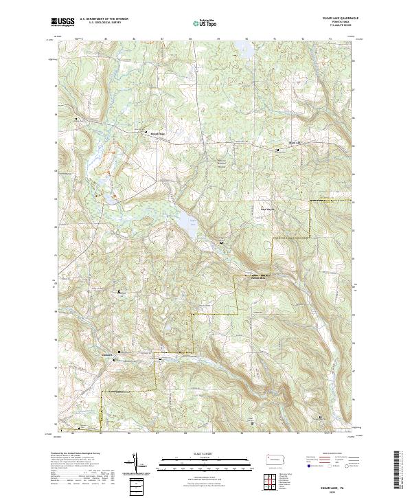 Sugar Lake topographic map thumbnail