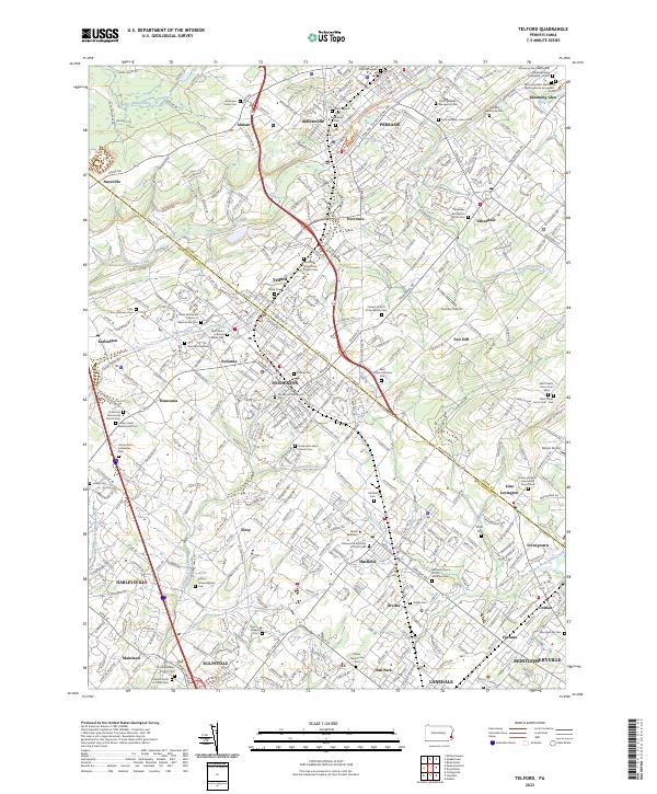 Telford topographic map thumbnail