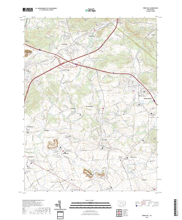 Terre Hill topographic map thumbnail