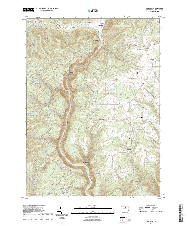 Tiadaghton topographic map thumbnail