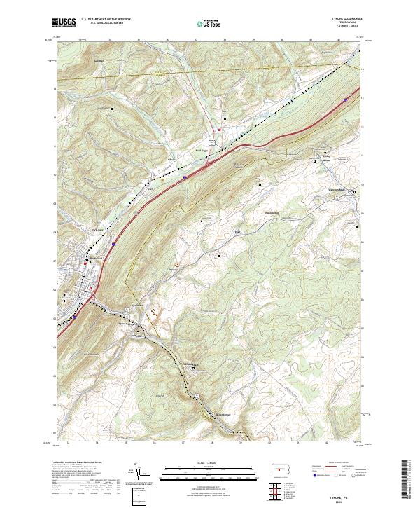 Tyrone topographic map thumbnail
