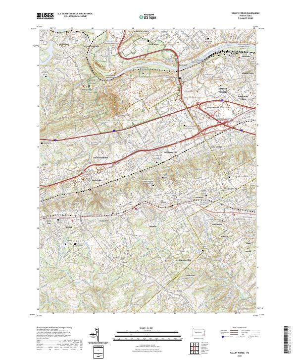 Valley Forge topographic map thumbnail