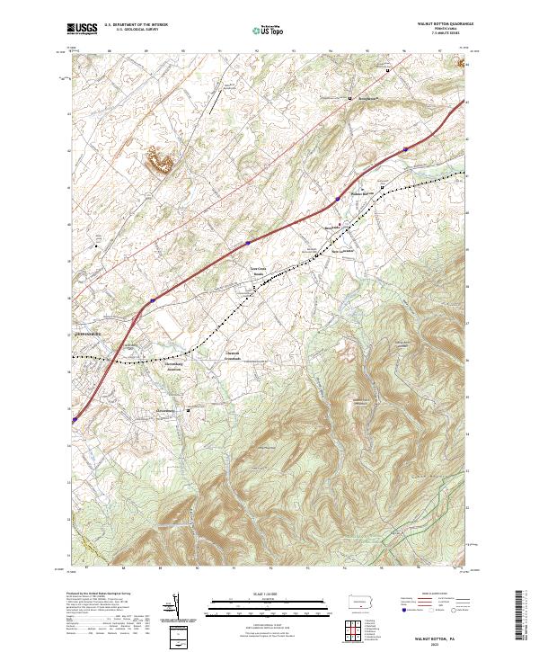 Walnut Bottom topographic map thumbnail
