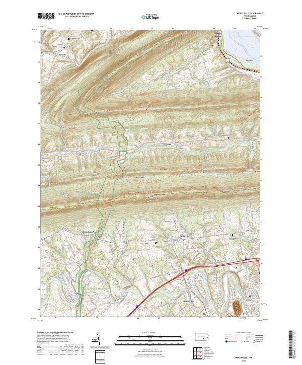 Wertzville topographic map thumbnail