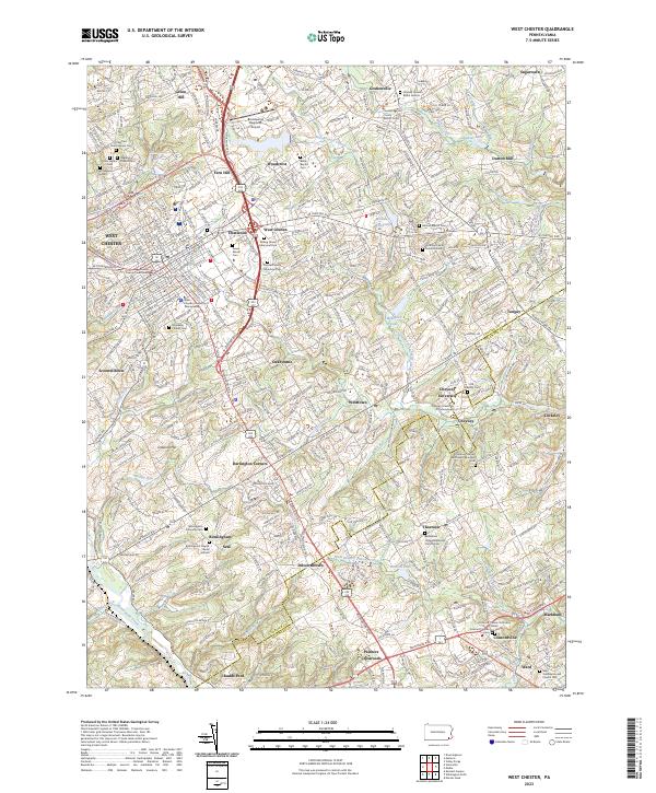 West Chester topographic map thumbnail