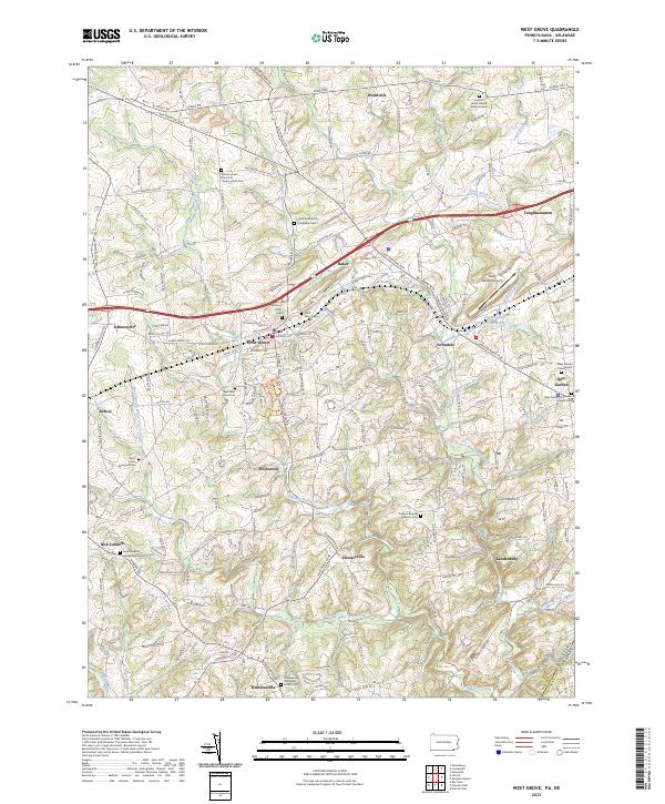 West Grove topographic map thumbnail