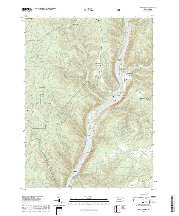 West Hickory topographic map thumbnail