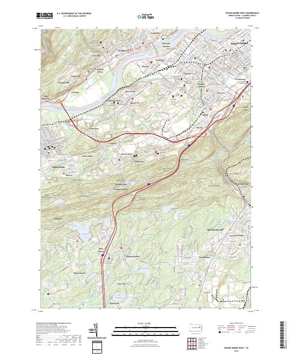 Wilkes-Barre West topographic map thumbnail