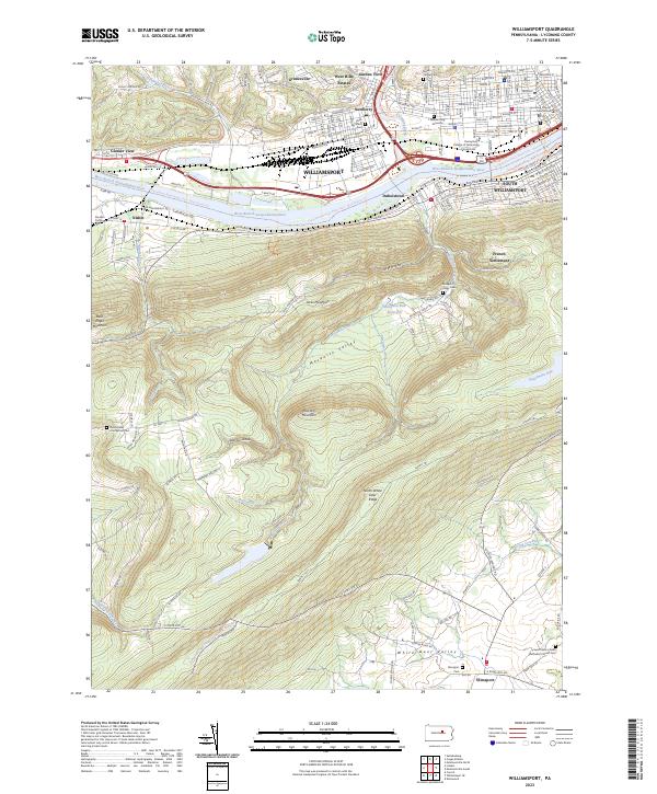 Williamsport topographic map thumbnail