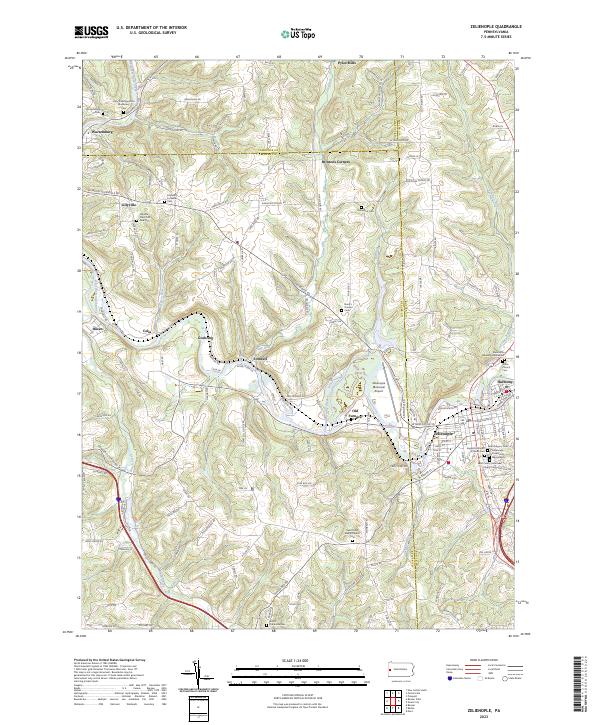 Zelienople topographic map thumbnail