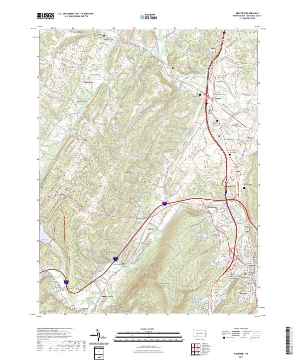 Bedford topographic map thumbnail
