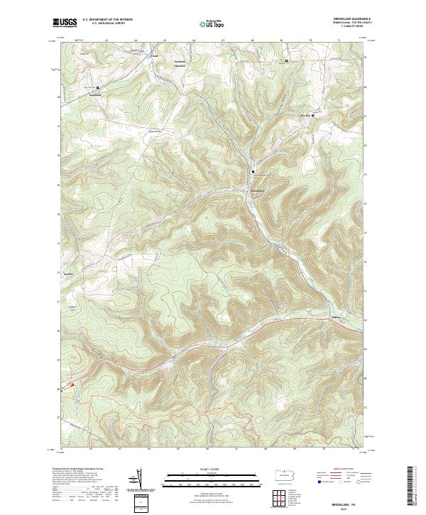 Brookland topographic map thumbnail