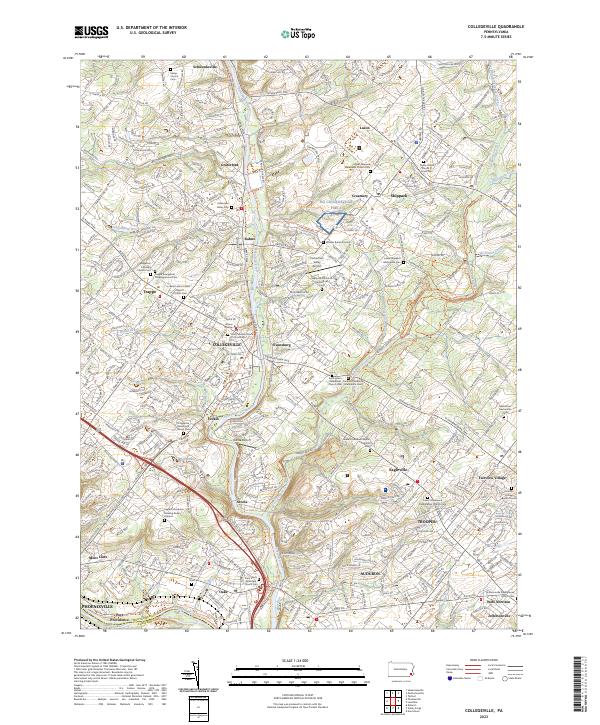 Collegeville topographic map thumbnail