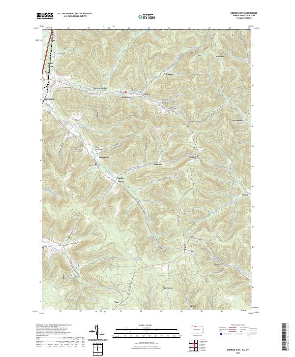Derrick City topographic map thumbnail