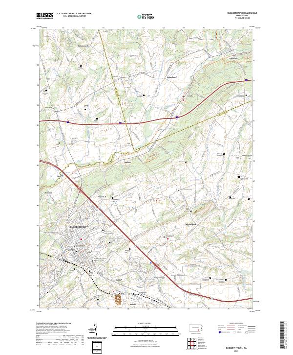 Elizabethtown topographic map thumbnail