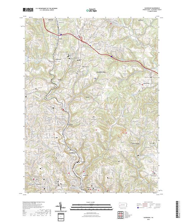 Glenshaw topographic map thumbnail