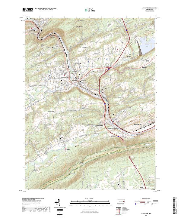 Lehighton topographic map thumbnail