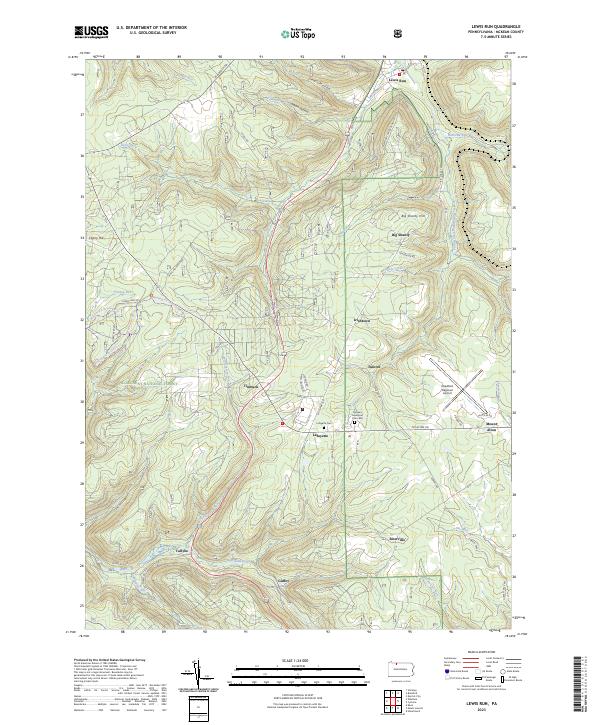 Lewis Run topographic map thumbnail