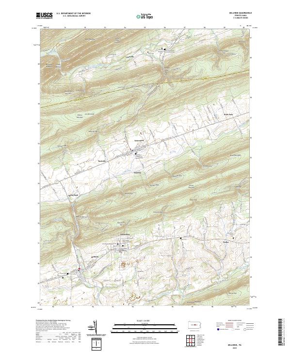 Millheim topographic map thumbnail