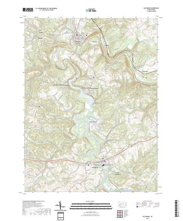 Saltsburg topographic map thumbnail