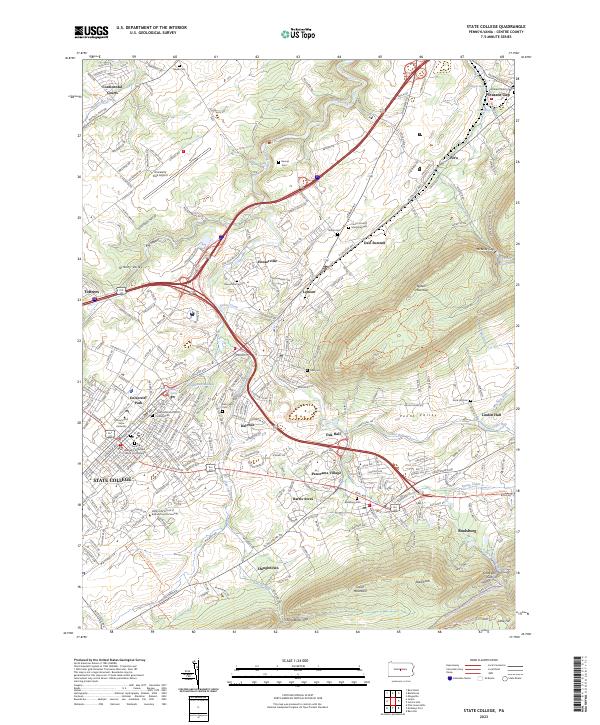 State College topographic map thumbnail